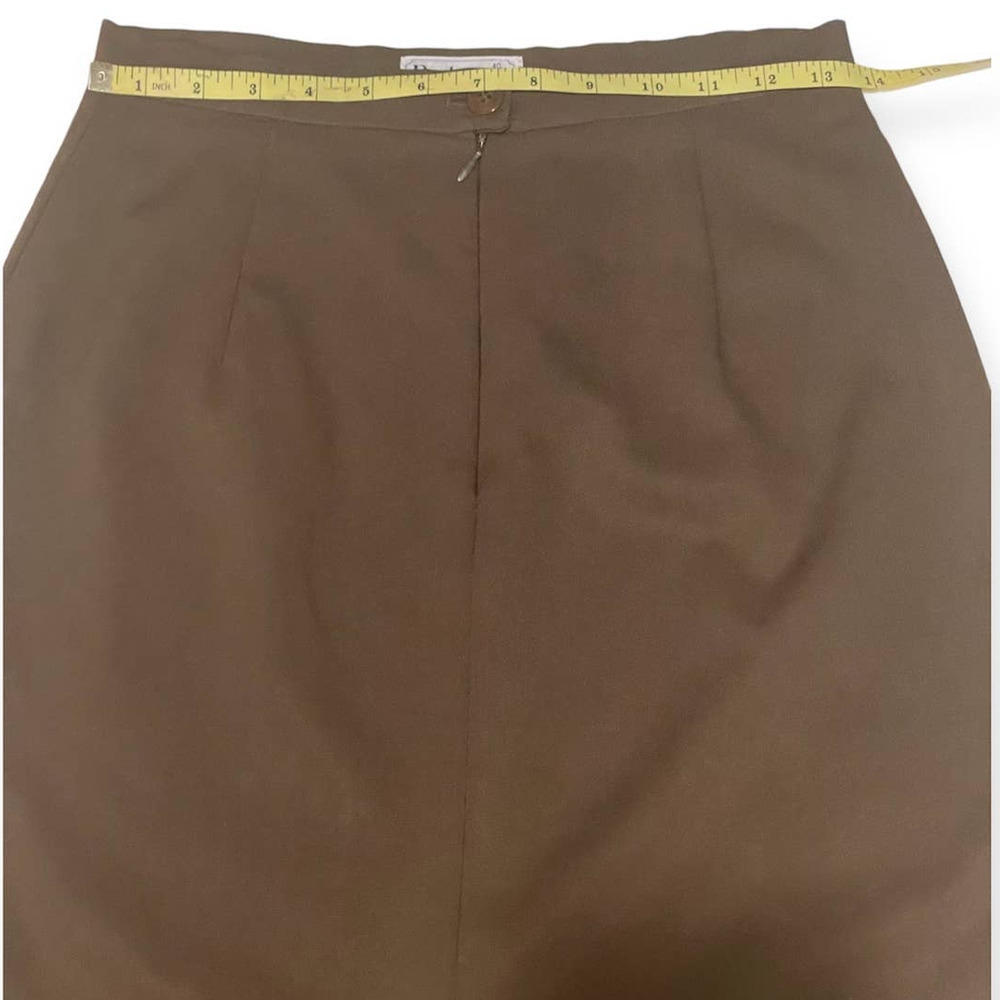 Burberry Vintage Pencil Skirt Size 40 Brown Knee Length VTG - Picture 14 of 15